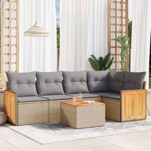 VidaXL Polyrattan Kerti Ülőgarnitúra - 6 részes - Bézs