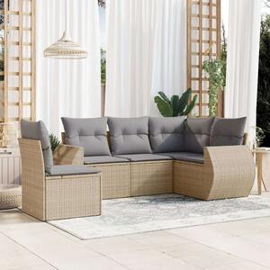 Polyrattan Kerti Ülőgarnitúra - 5 részes - Bézs