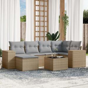VidaXL Polyrattan Kerti Ülőgarnitúra - 7 részes - Bézs