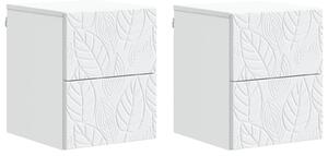 VidaXL Fali éjjeli szekrény 2 pcs Fehér 34,5 x 33 x 40 cm Szerelt Fa