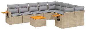 VidaXL Polyrattan Kerti Ülőgarnitúra - 10 részes - Bézs
