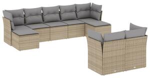 VidaXL Polyrattan Kerti Ülőgarnitúra - 9 részes - Bézs