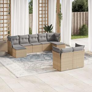 VidaXL Polyrattan Kerti Ülőgarnitúra - 9 részes - Bézs