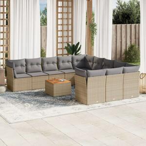 VidaXL Polyrattan Kerti Ülőgarnitúra - 12 részes - Bézs