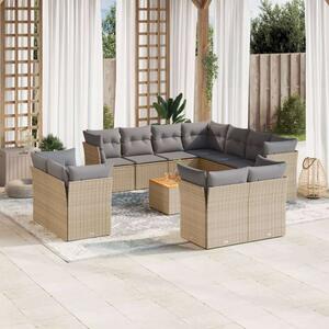 VidaXL Polyrattan Kerti Ülőgarnitúra - 12 részes - Bézs