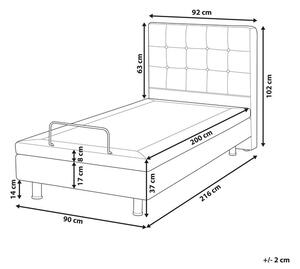 Bézs kárpitozott állítható ágy 90 x 200 cm DUKE
