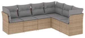 Polyrattan Kerti Ülőgarnitúra - 6 részes - Bézs