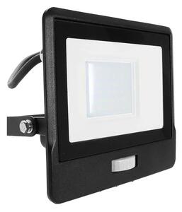 V-TAC beépített mozgásérzékelős LED reflektor 30W hideg fehér, fekete házzal - SKU 20288