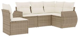 VidaXL Polyrattan Kerti Ülőgarnitúra - 5 részes - Bézs