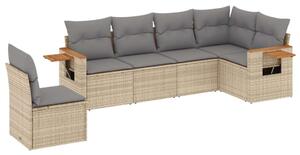 VidaXL Polyrattan Kerti Ülőgarnitúra - 6 részes - Bézs
