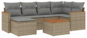 VidaXL Polyrattan Kerti Ülőgarnitúra - 7 részes - Bézs