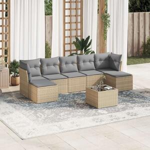 VidaXL Polyrattan Kerti Ülőgarnitúra - 8 részes - Bézs