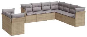 VidaXL Polyrattan Kerti Ülőgarnitúra - 9 részes - Bézs