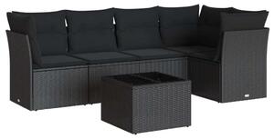 VidaXL Polyrattan Kerti Ülőgarnitúra - 6 részes - Fekete