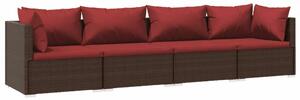 VidaXL Poly Rattan Kerti Bútorgarnitúra - 4 részes