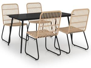 Polyrattan Kültéri Étkezőgarnitúra - 5 részes