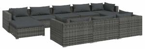 VidaXL Polyrattan Kerti Ülőgarnitúra - 10 részes - Szürke