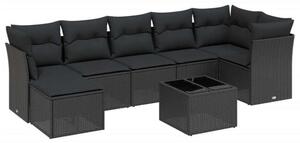 VidaXL Polyrattan Kerti Ülőgarnitúra - 8 részes - Fekete