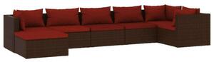 Polyrattan Kerti Ülőgarnitúra - 7 részes - Barna