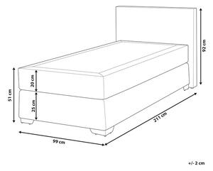 Fehér műbőr boxspring ágy 90 x 200 cm PRESIDENT