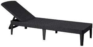 Keter ALLIBERT JAIPUR exkluzív polyrattan kerti nyugágy - grafit - 188 cm (8711245144870)
