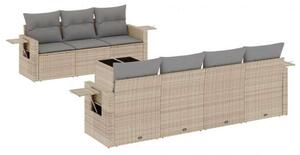 VidaXL Polyrattan Kerti Ülőgarnitúra - 8 részes, Bézs