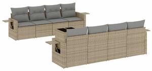 VidaXL Polyrattan Kerti Ülőgarnitúra - 9 részes - Bézs