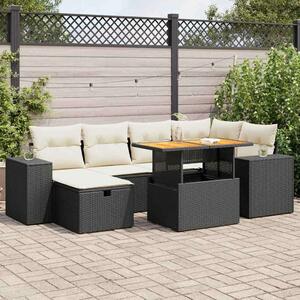 VidaXL Polyrattan Kerti Ülőgarnitúra - 8 részes, Fekete