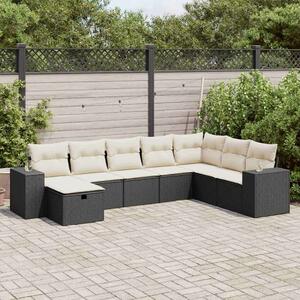 VidaXL Polyrattan Kerti Ülőgarnitúra - 8 részes - Fekete