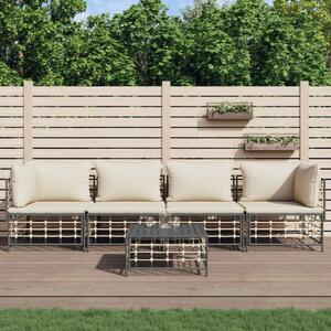 VidaXL Polyrattan Kerti Ülőgarnitúra - 5 részes