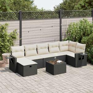 VidaXL Polyrattan Kerti Ülőgarnitúra - 8 részes - Fekete