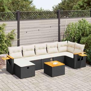 VidaXL Polyrattan Kerti Ülőgarnitúra - 8 részes - Fekete