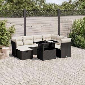 VidaXL Polyrattan Kerti Ülőgarnitúra - 8 részes - Fekete