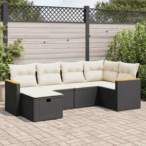 VidaXL Polyrattan Kerti Ülőgarnitúra - 6 részes - Fekete
