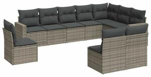 VidaXL Polyrattan Kerti Ülőgarnitúra - 10 részes - Szürke