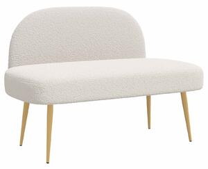 VidaXL Kárpitozott pad háttámlával Krémszínű 110 x 60 x 76 cm Bouclé