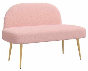 VidaXL Kárpitozott pad háttámlával Rózsaszín 110 x 60 x 76 cm Bouclé