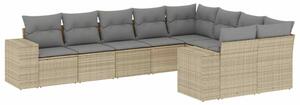 VidaXL Polyrattan Kerti Ülőgarnitúra - 9 részes - Bézs