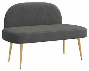 VidaXL Kárpitozott pad háttámlával Sötétszürke 110 x 60 x 76 cm