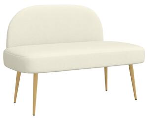 VidaXL Kárpitozott pad háttámlával Krémszínű 110 x 60 x 76 cm