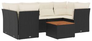 VidaXL Polyrattan Kerti Ülőgarnitúra - 7 részes - Fekete