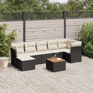 VidaXL Polyrattan Kerti Ülőgarnitúra - 8 részes - Fekete