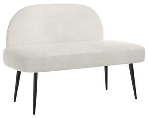 VidaXL Kárpitozott pad háttámlával Krémszínű 110 x 60 x 76 cm Bársony