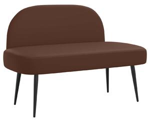 VidaXL Kárpitozott pad háttámlával Barna 110 x 60 x 76 cm Műbőr