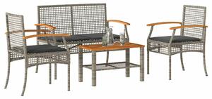 VidaXL Polyrattan Kertbútor Szett - 4 részes