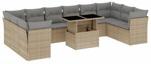 VidaXL Polyrattan Kerti Ülőgarnitúra - Bézs - 11 részes