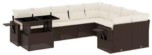 VidaXL Polyrattan Kerti Ülőgarnitúra - 10 részes - Barna