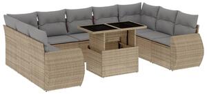 VidaXL Polyrattan Kerti Ülőgarnitúra - 10 részes - Bézs