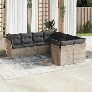 VidaXL Polyrattan Kerti Ülőgarnitúra - Szürke - 8 részes