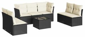 VidaXL Polyrattan Kerti Ülőgarnitúra - 8 részes - Fekete